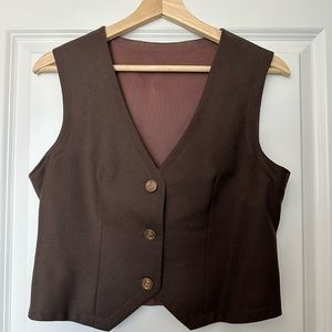 Vintage Brown Tailored Vest Size Small/Medium